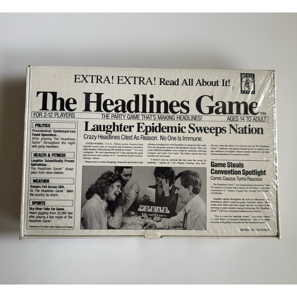 Vintage Sealed The Headlines Game Bicycle Card Board Game